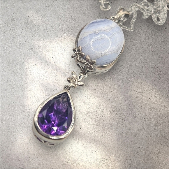 Agate and Amethyst Necklace
